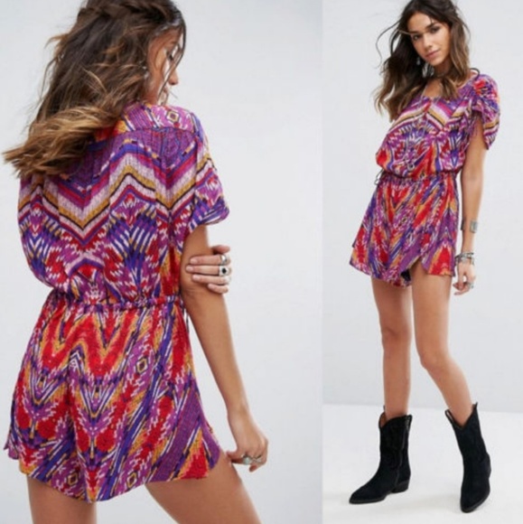 Free People Pants - Free People Dream All Night Aztec Print Romper